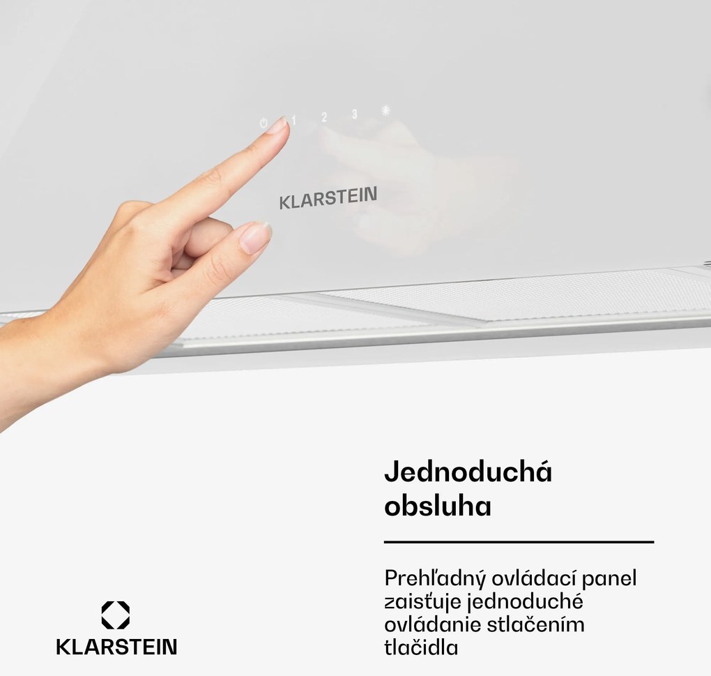 Klarstein Kronleuchter XL, digestor, 90 cm, ostrovčekový, 590 m³/h, dotykové ovládanie, LED, biely