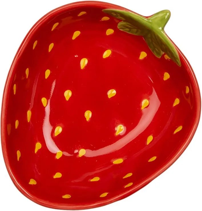 Červená miska v tvare jahôdky Strawberries - 13*11*4 cm / 100 ml