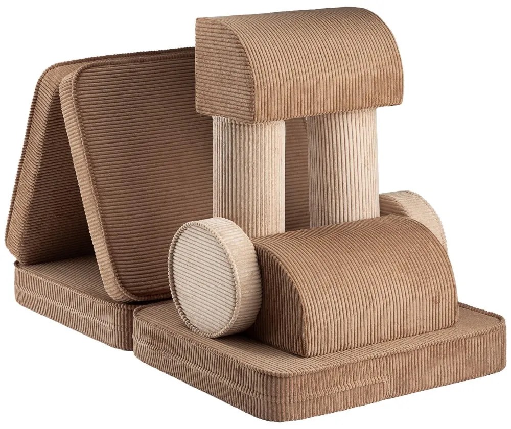 Hnedá menčestrová detská pohovka 132 cm Settee – Wigiwama