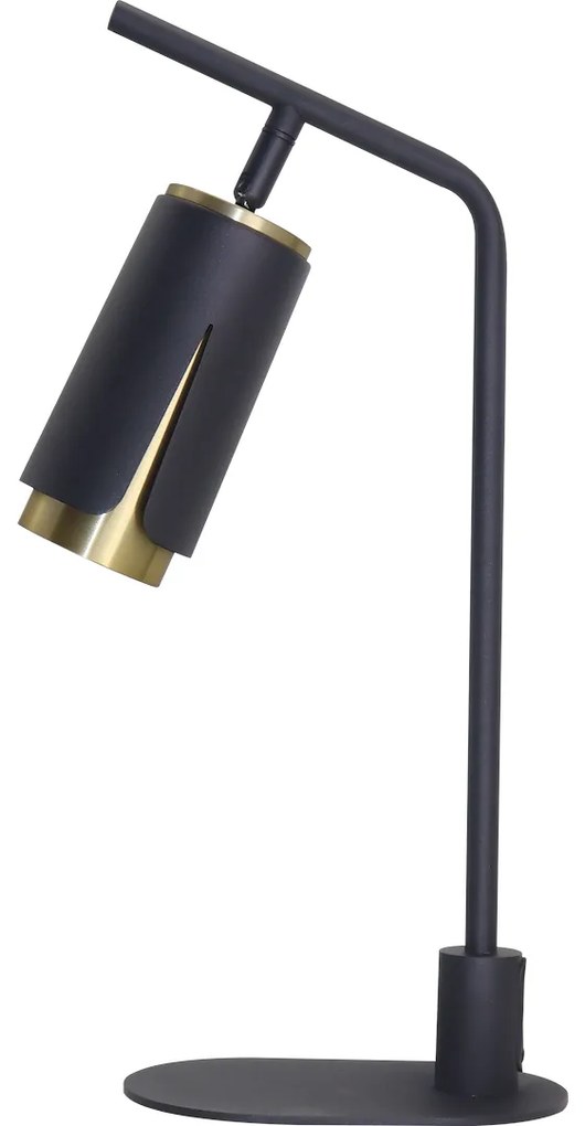 Stolná lampa Flower, 1x čierne/zlaté kovové tienidlo, b