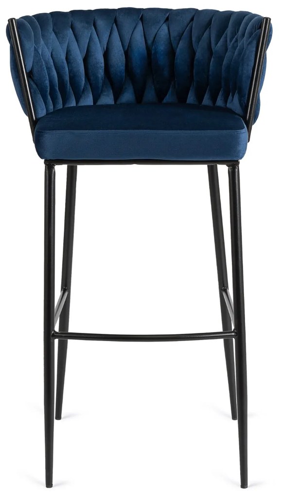 Barová stolička Flores 60 cm čierna/modrá