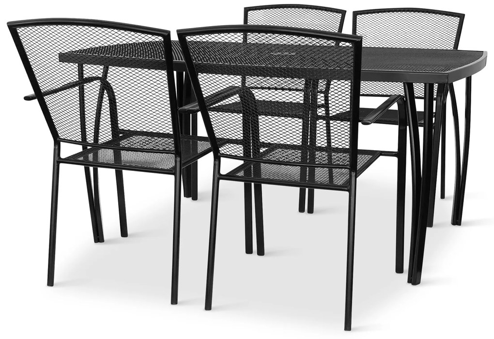 Záhradná kovová zostava Lana + 4x kovová stolička Lana steel ZWMC-19