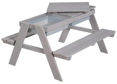 roba Vonkajšia detská sedacia súprava (s vaničkami na hranie, sivá)  (100397128)