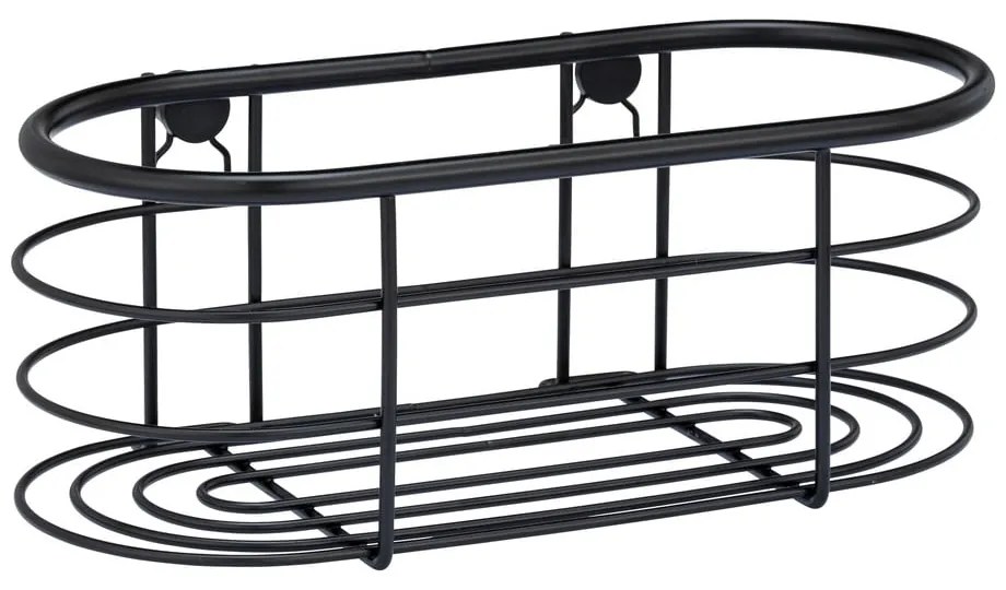 Čierna sprchová polica Wenko Trestina, 26 x 11 cm