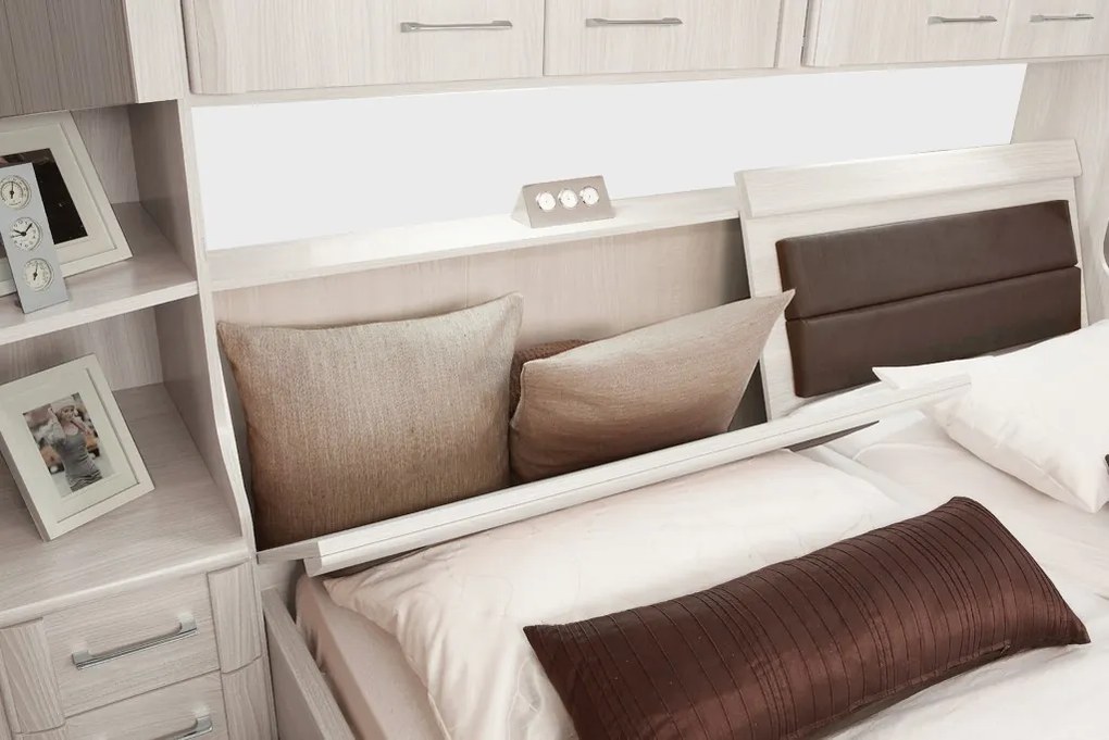 Posteľ s úložným priestorom Luxor 180x200 cm, polárny smrekovec