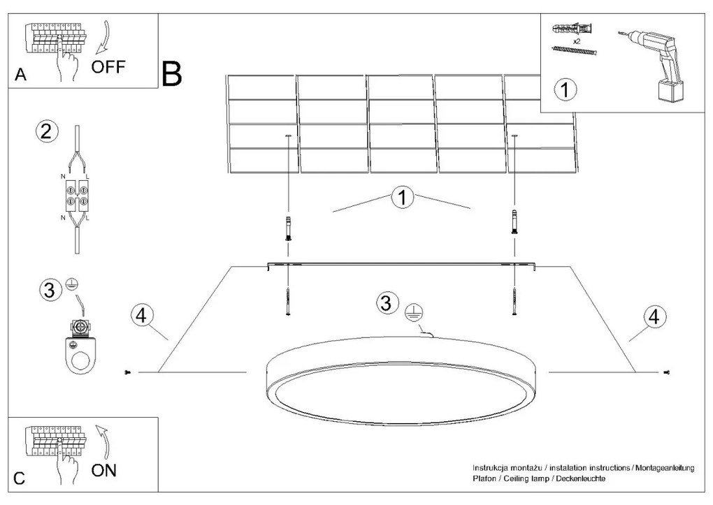 Stropné LED svietidlo Onyx 30, 1x LED 23w, 3000k, w