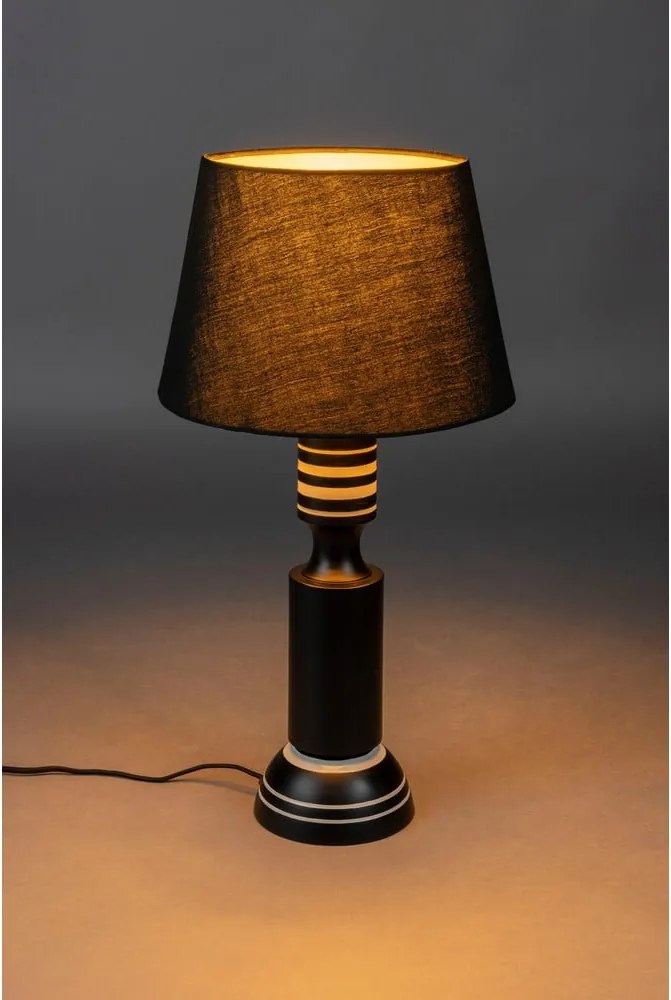 Čierna stolová lampa s textilným tienidlom (výška 60 cm) Virgil – Dutchbone