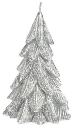 Vianočná sviečka Xmas tree strieborná, 12,5 x 8,5 cm