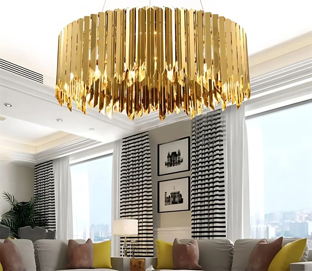 Toolight Toolight, stropné závesné svietidlo 6xG9 APP1764-8CP, zlatá lesklá, OSW-09661