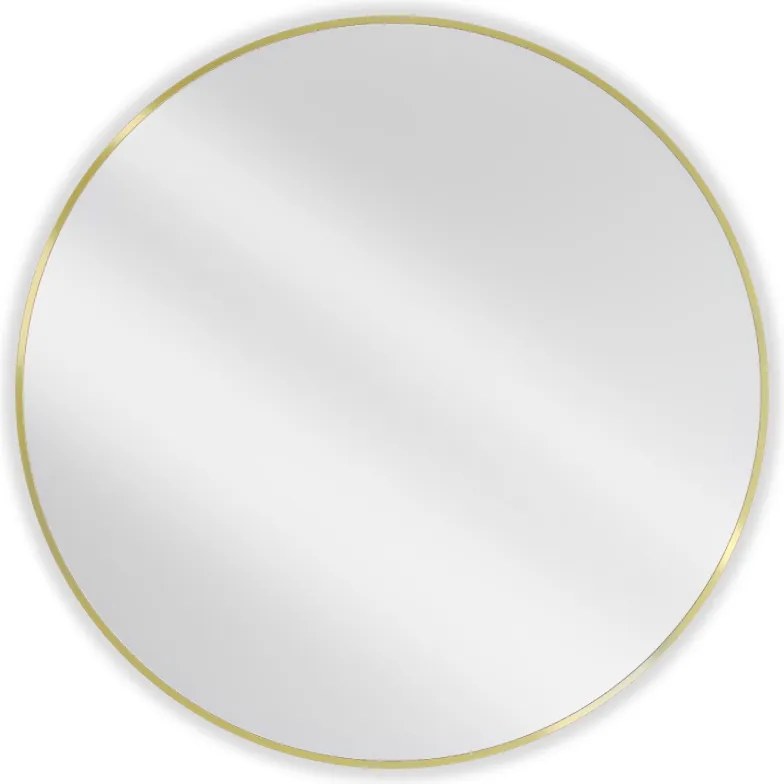 Mexen Loft okrúhle kúpeľňové zrkadlo 100 cm, zlatý rám - 9850-100-100-000-50
