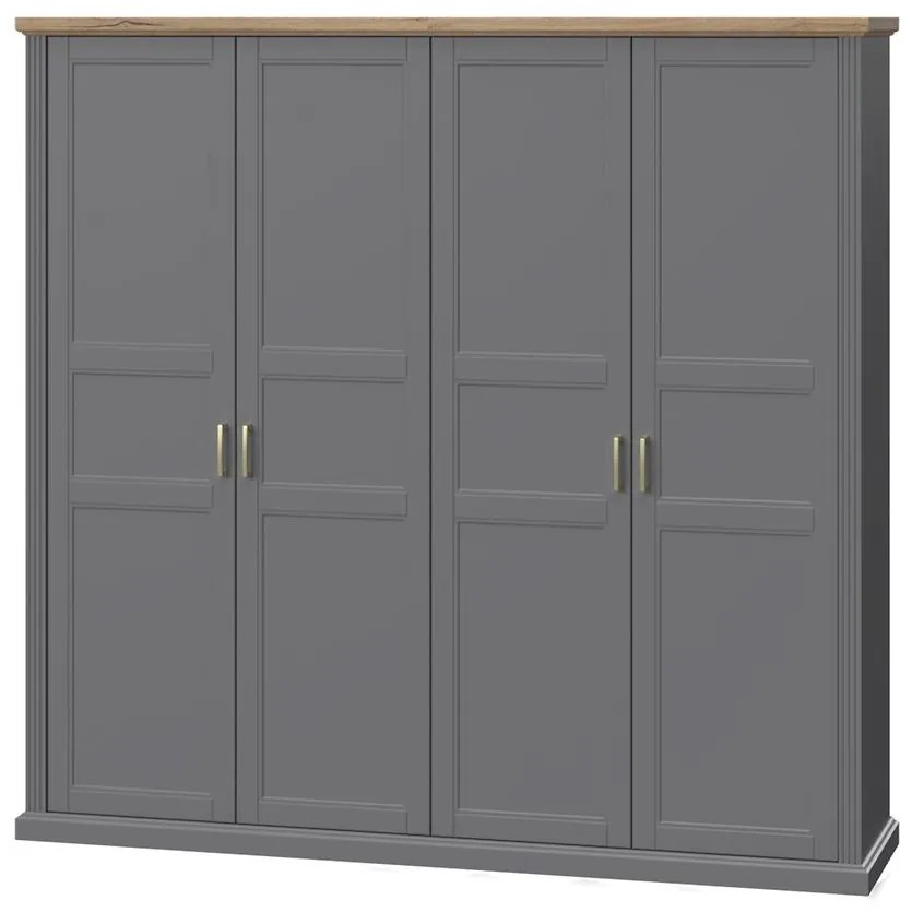 Skriňa 4d Tara p4/ta graphite/pacific walnut