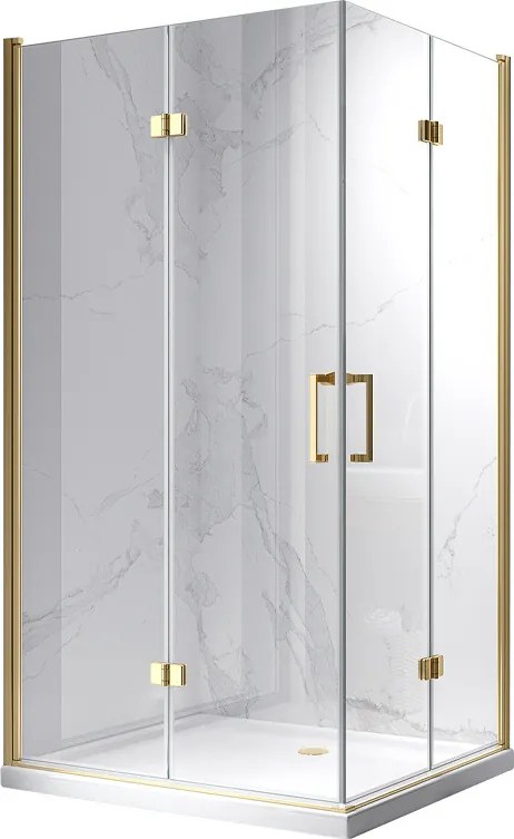 BPS-koupelny Obdĺžnikový sprchový kút GL KZ12D 120x80 zlatá/transparent - bez vaničky