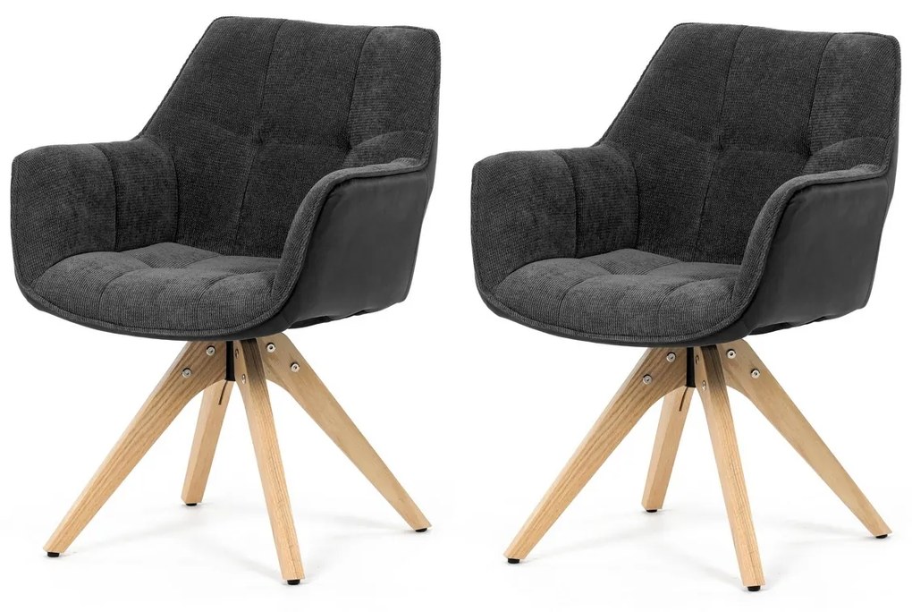 Sada jedálenských stoličiek HC-D7180 GREY2, 2 ks