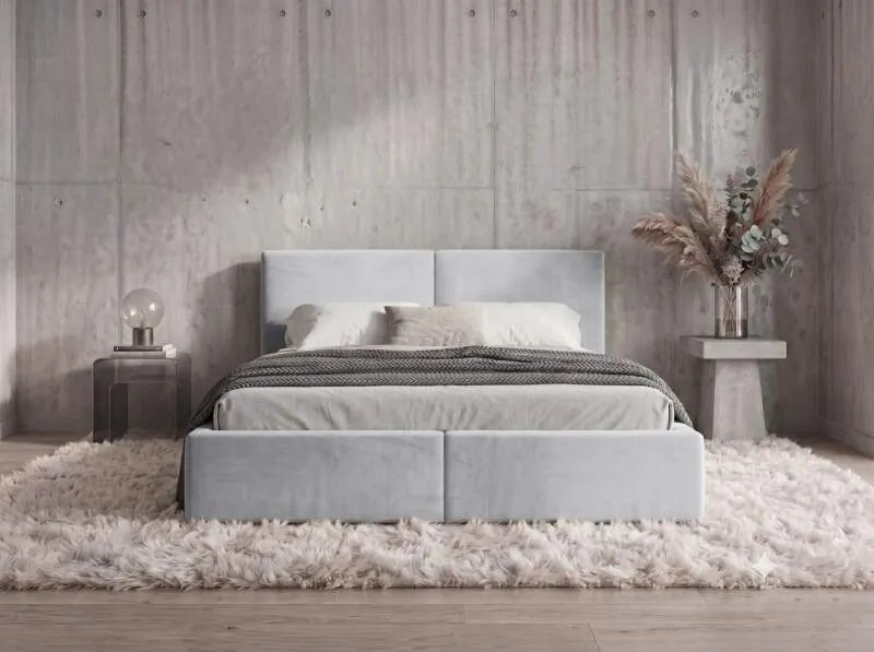 Čalúnená posteľ s úložným priestorom HILTON 160x200 - sivá