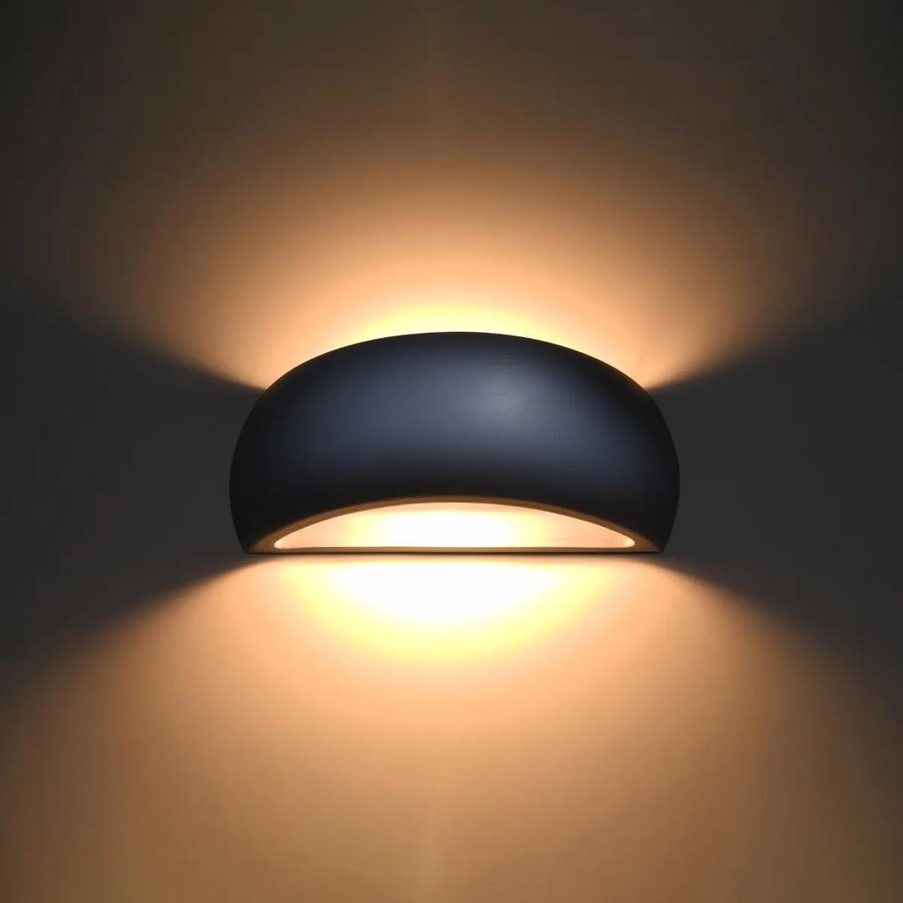 Sollux Lighting Nástenné keramické svietidlo PONTIUS sivé