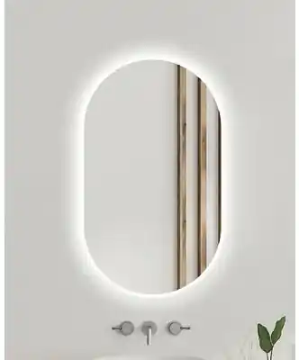 Oválne LED zrkadlo do kúpeľne s osvetlením Ambiente Oval 100 x 50 cm  411-460 | BIANO