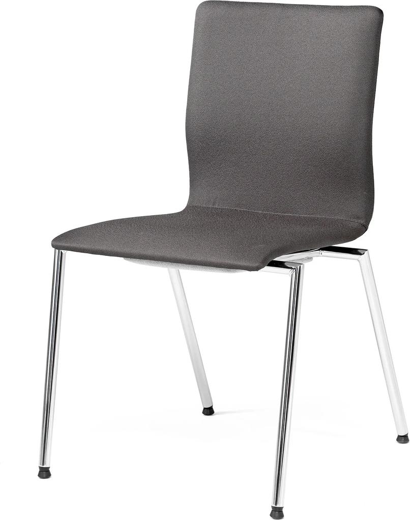 Konferenčná stolička Whistler, bez opierok rúk, šedá/chróm