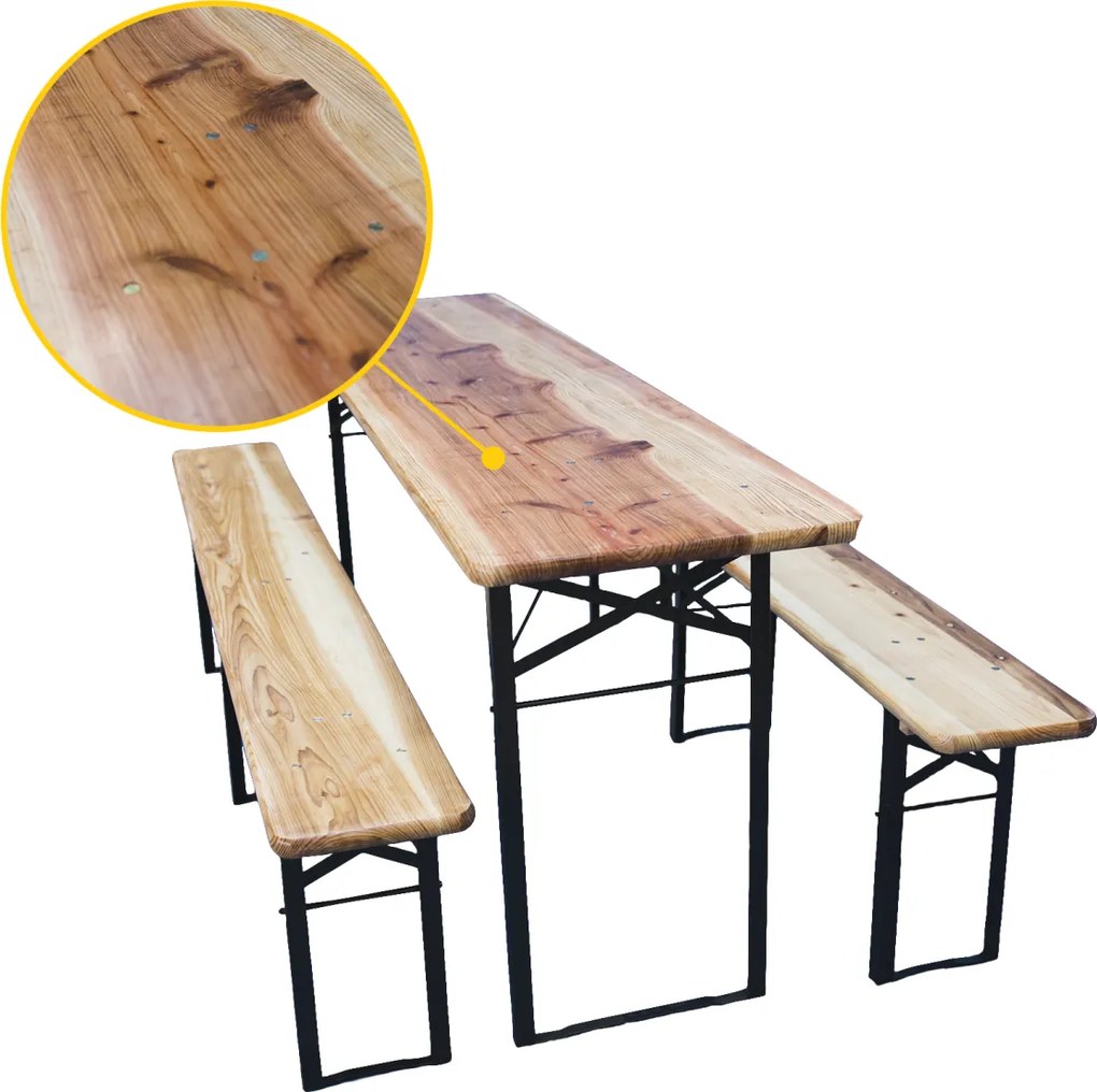 Hawaj Pivný set 220 x 70 x 25 cm | 3 nohy na lavici