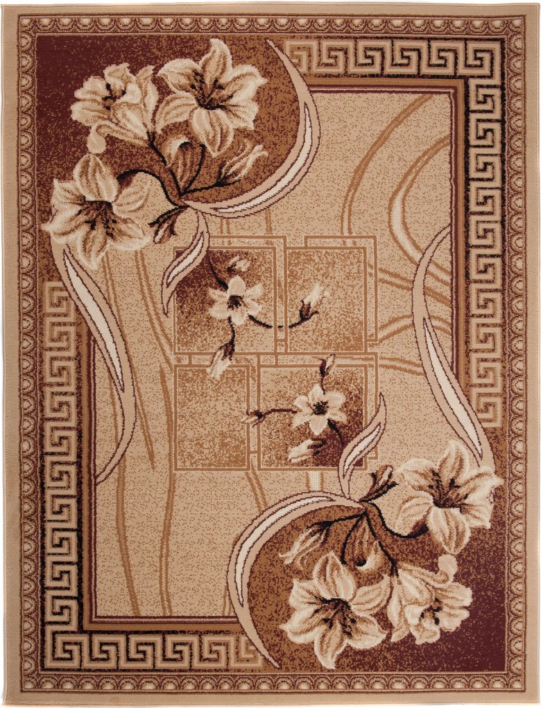 TA Koberec F743A TMAVOBÉŽOVÝ ATLAS PP Rozmer: 100x150 cm