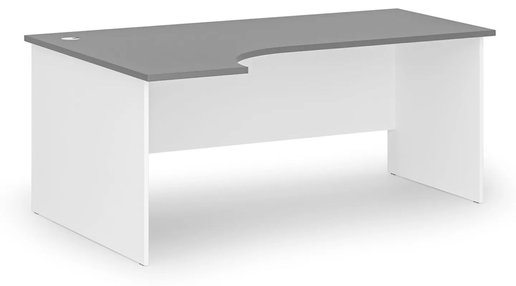 Kancelársky rohový pracovný stôl PRIMO WHITE, 1800 x 1200 mm, ľavý, biela/grafit
