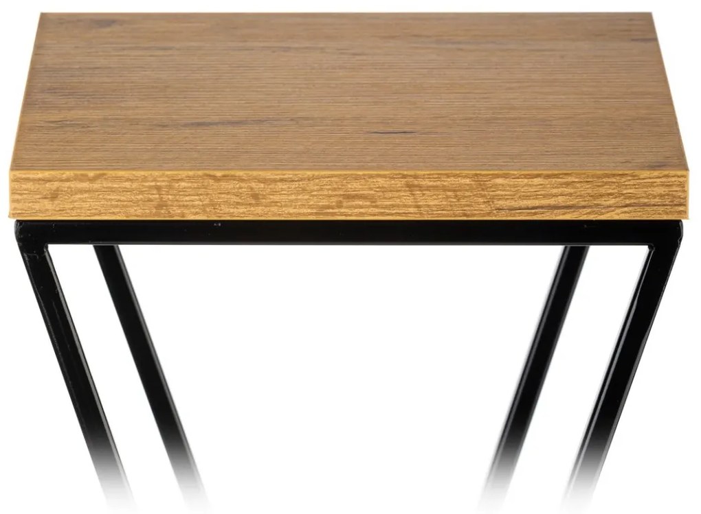 Kvetinový stojan LOFT 70 cm čierny/dub lancelot