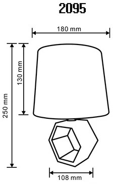 Stolná lampa s tienidlom bielo-čierna 25 cm