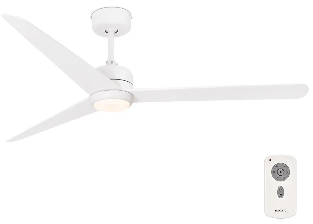 FARO 33722 - LED Stropný ventilátor NU LED/18W/230V biela pr. 132 cm + DO