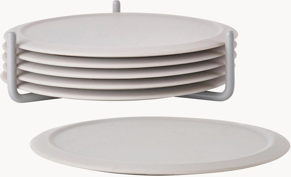 Silikónové podložky so stojanom Plain, 6 ks