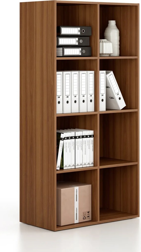 Regál FRAME, nižšie, 2 stĺpce, 1735 x 872 x 450 mm, orech