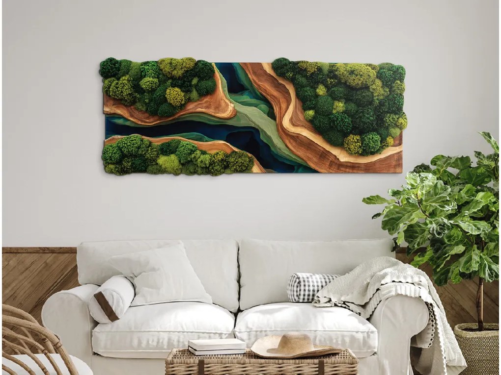 drevko |  Tlačený machový obraz Prelínanie (imitácia)  35 x 90 cm