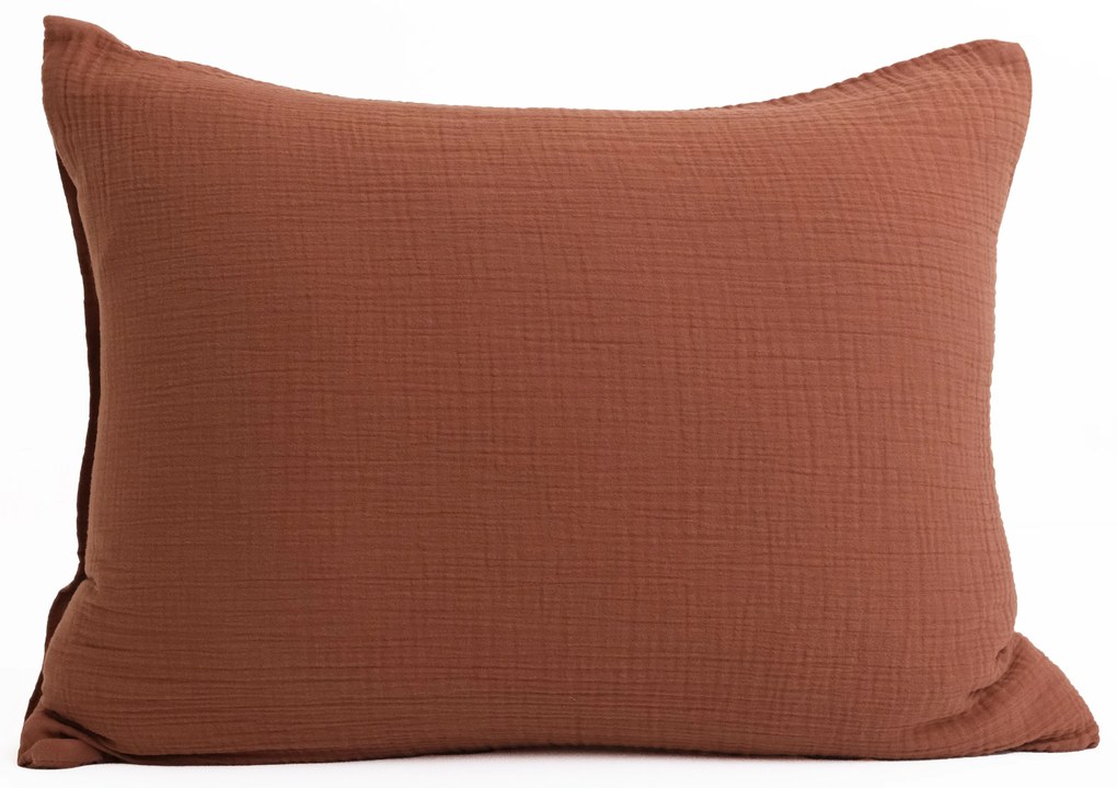 Mušelínová obliečka na vankúš 50 × 70 cm - Alexia terakota
