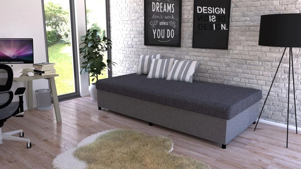Čalúnená posteľ s úložným priestorom VELNO II - 200x80 cm - šedá