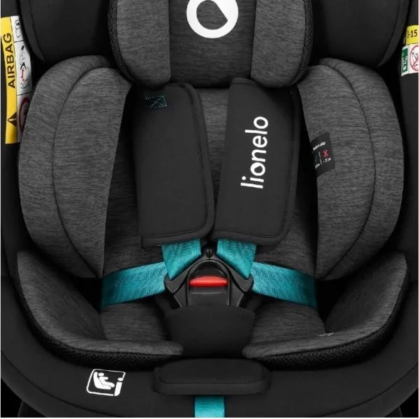 Lionelo - Autosedačka s otočnou základňou NAVY i-Size 40-150 cm čierna/tyrkysová