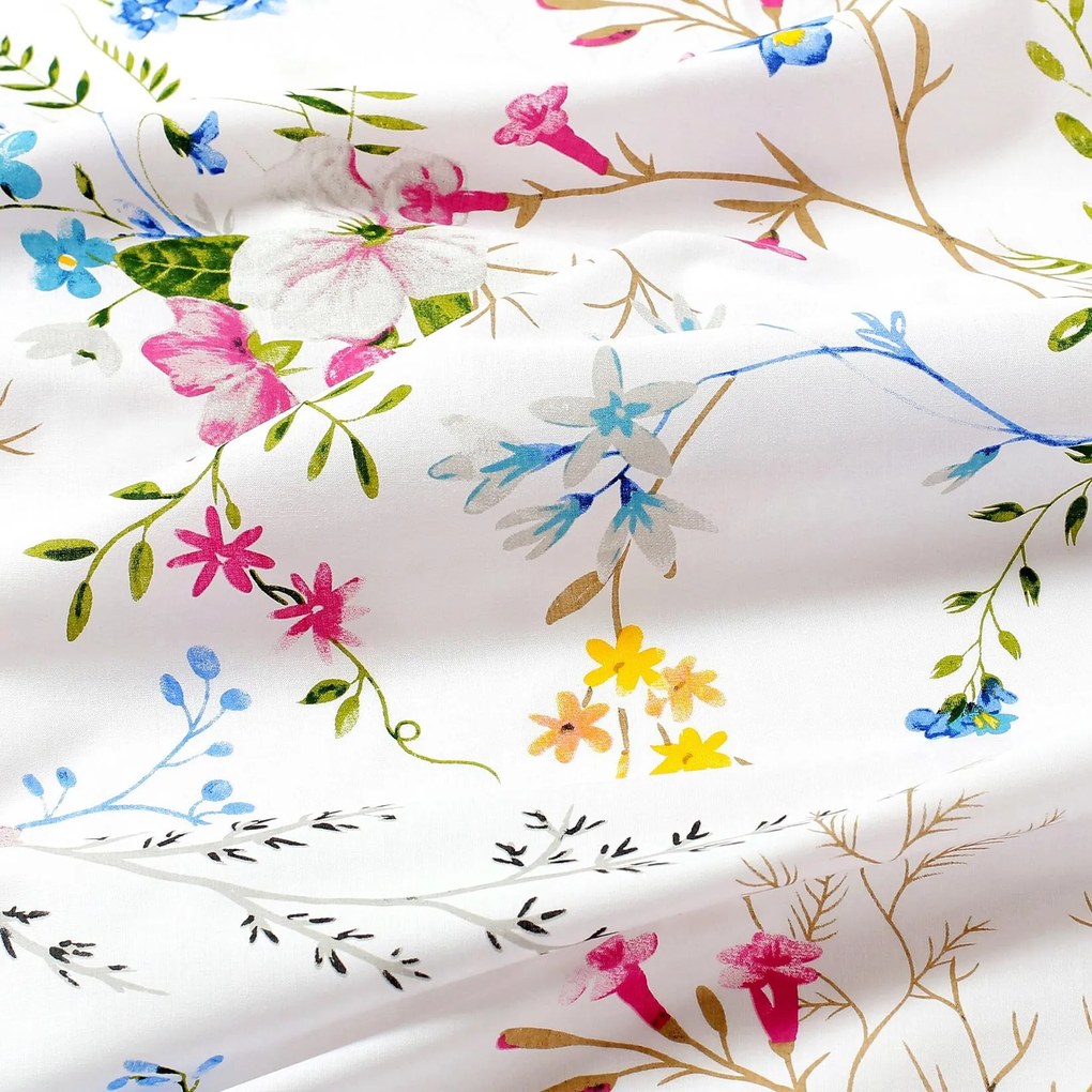 Goldea behúň na stôl 100% bavlnené plátno - maľované lúčne kvety 50x120 cm