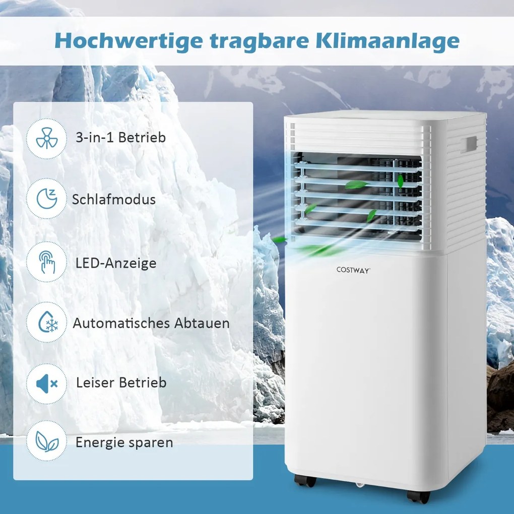 4 v 1 mobilná klimatizácia 9000 BTU Chladenie a vetranie a odvlhčovanie Klimatizácia s bielym vekom 16 ℃ - 32 ℃
