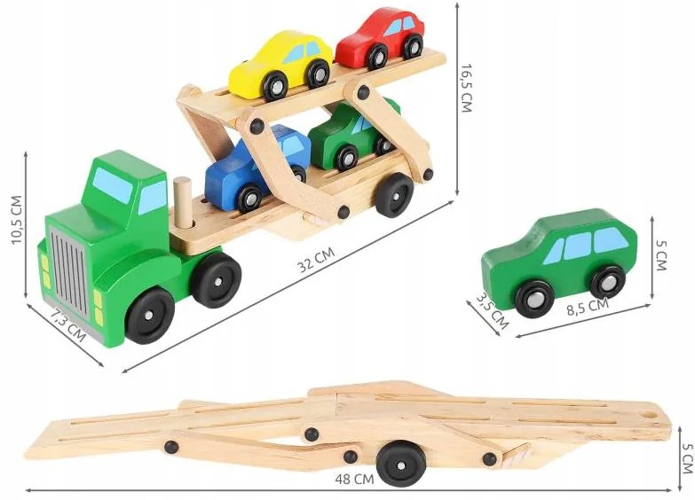 Kruzzel 9353 Ťahač s návesom na prepravu áut 32 cm