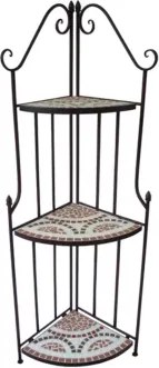 Rohový regál Mosaic, čierny/červený%