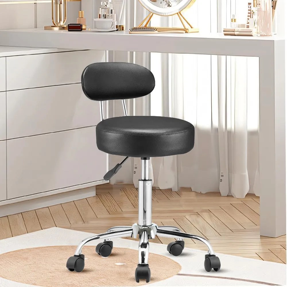 Kozmetická stolička s opierkou, čierna