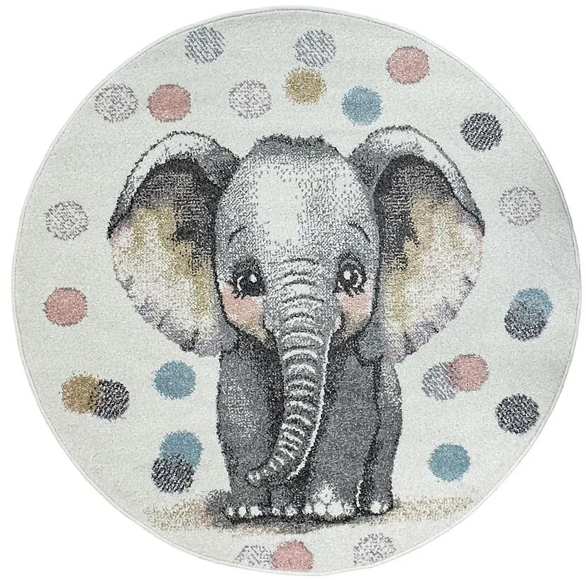 Koberec Frisee Sound Kids 1,2/1,2 kruh 40443 260 krémový