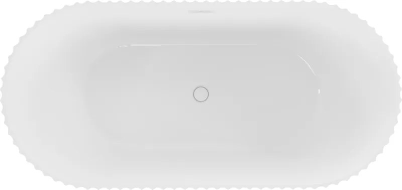 Mexen Paola, voľne stojaca vaňa, drážkovaná, 170 x 80 cm, biela lesklá, biely prepad, 52721708000-20