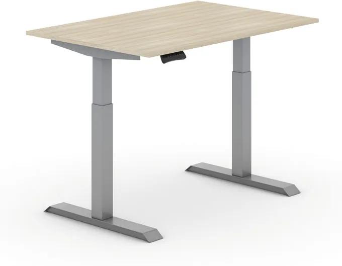 Výškovo nastaviteľný stôl, elektrický, 1200 x 800 mm, dub