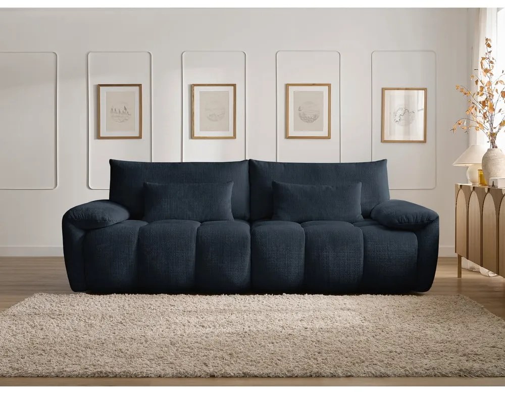 Tmavomodrá ženilková pohovka 264 cm Ivane – Bobochic Paris