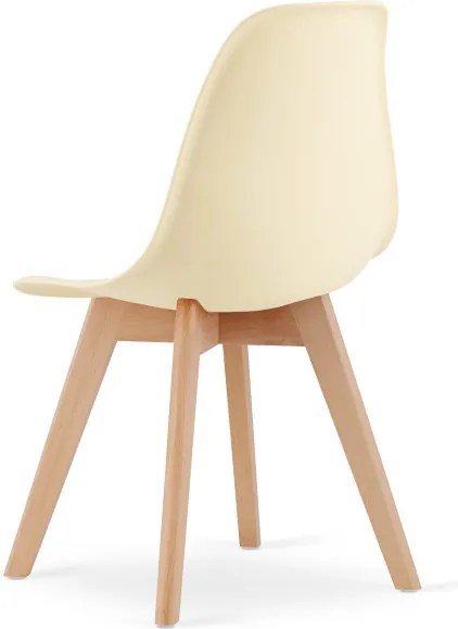 Set troch jedálenských stoličiek KITO krémová (hnedé nohy) 3ks