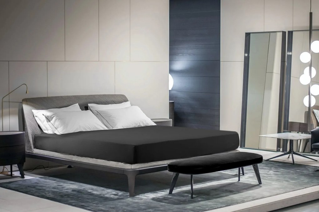 JERSEY PRESTIERADLO 140X200 CM, VÝŠKA 30 CM ČIERNE