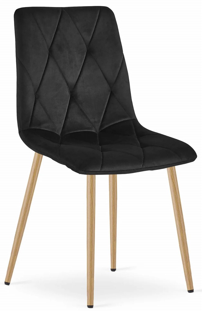Čierna zamatová jedálenská stolička LIBRA