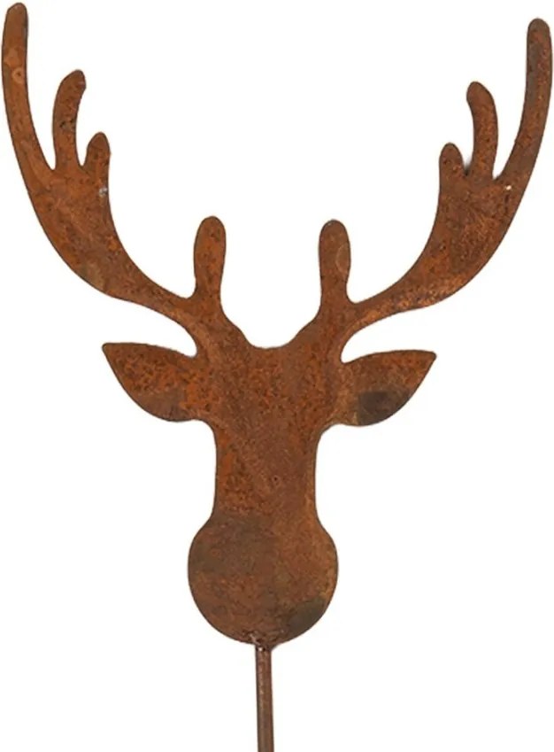 Rustikálny hrdzavý zápich jeleň Deer Rust - 9*1*29 cm