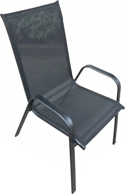 Židle, stohovatelná, tmavě šedá/černá, ALDERA 0000194792 Tempo Kondela