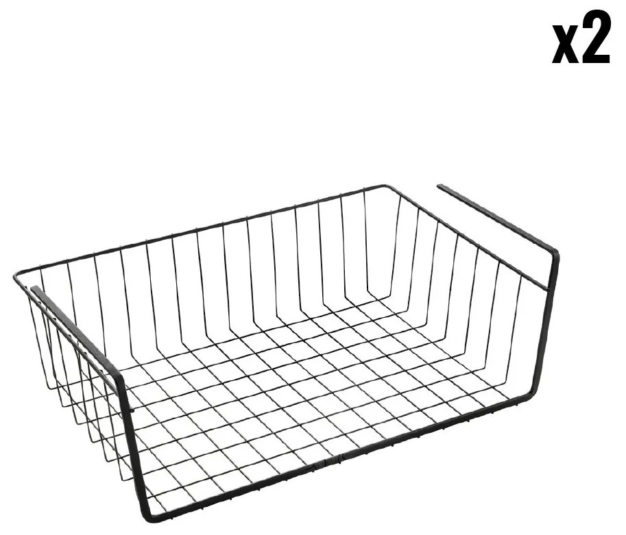 Set - 2x Závesný kovový kuchynský košík 40x26x14 cm