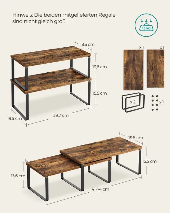 Set 2 kuchynských políc KCS200X01