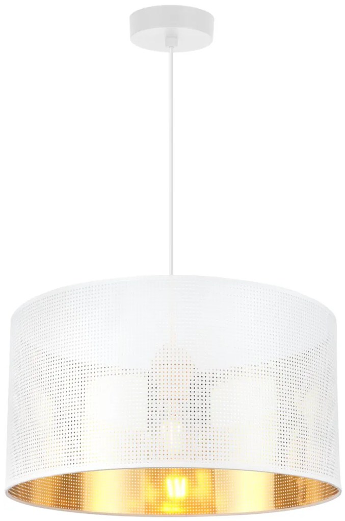 Závesné svietidlo Asti0, 1x biele PVC tienidlo, (fi 35cm), g, w